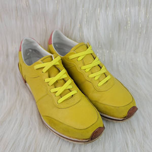 Men's Japanese Designer Makoto Taguchi Yellow Dad Sneakers Size25.5 9.5